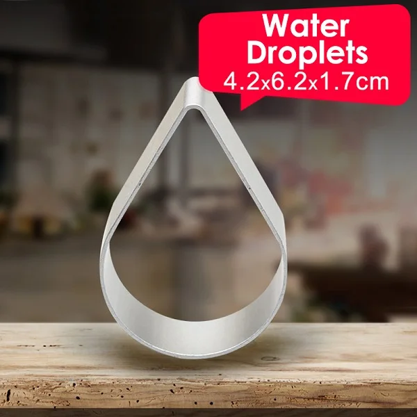 2pcs Water droplets 2 шт 3D Бисквитное печенье Mluminium сплав Sugarcraft торт десерт выпечка резаки плесень помадка печенья плесень инструменты(27 типов - Цвет: 2pcs Water droplets