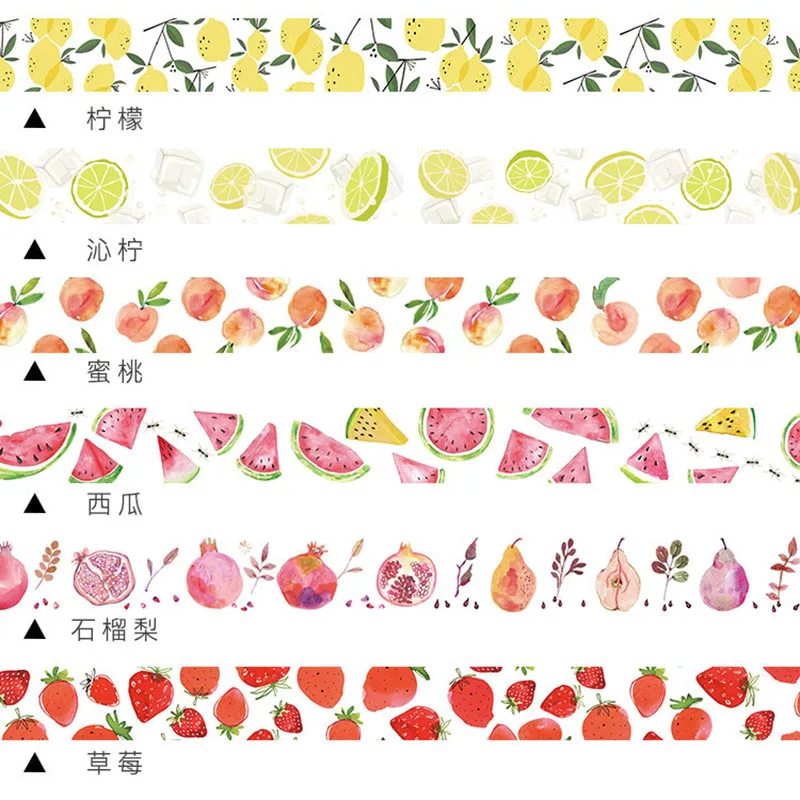 Cute Kawaii Fruit Masking Washi Tape Diy Decorative Adhesive For Diary Scrapbooking Decoration Office School Supplies | Канцтовары для