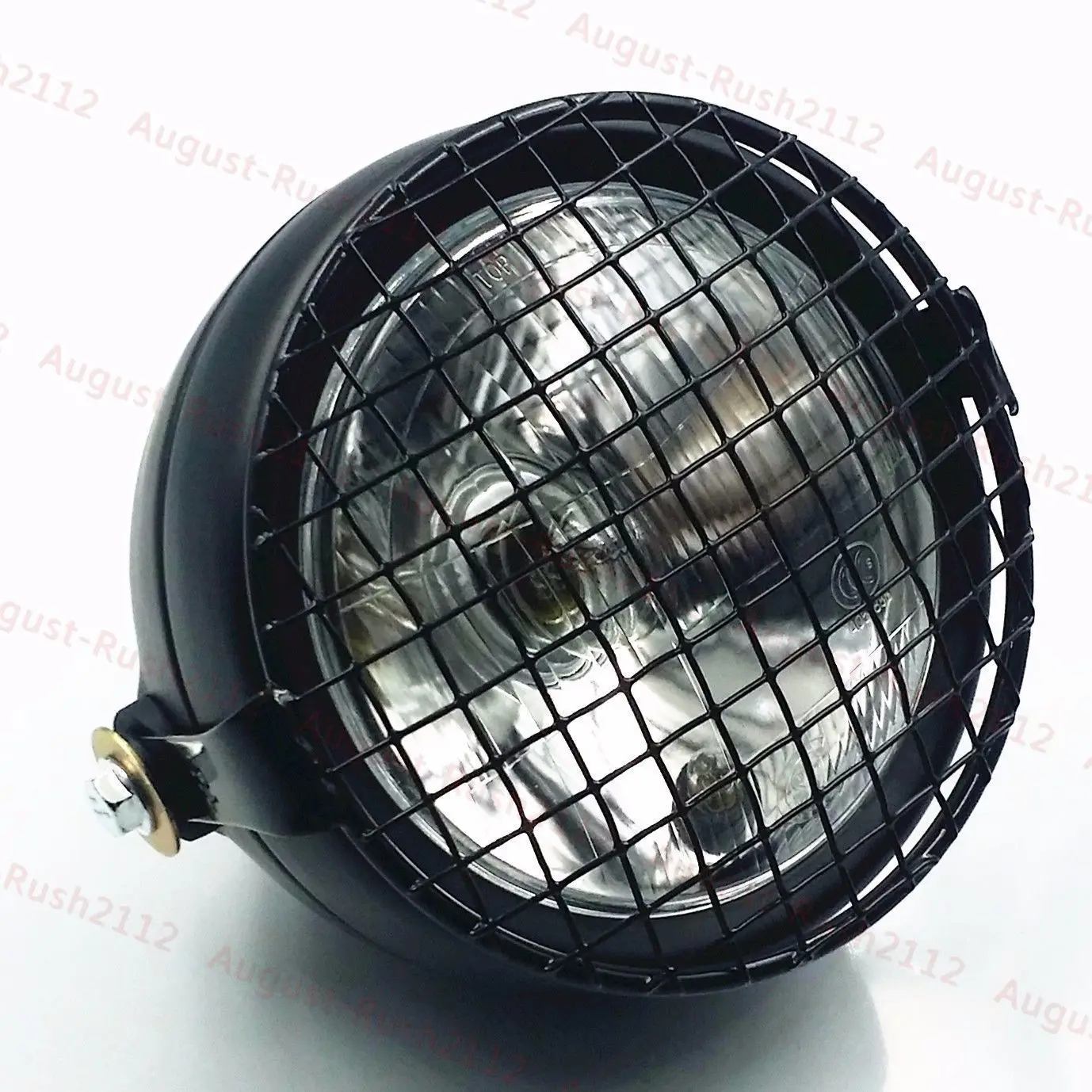 Motorcycle Grill Retro Vintage Side Mount Headlight For Honda Triumph CB Cafe GN