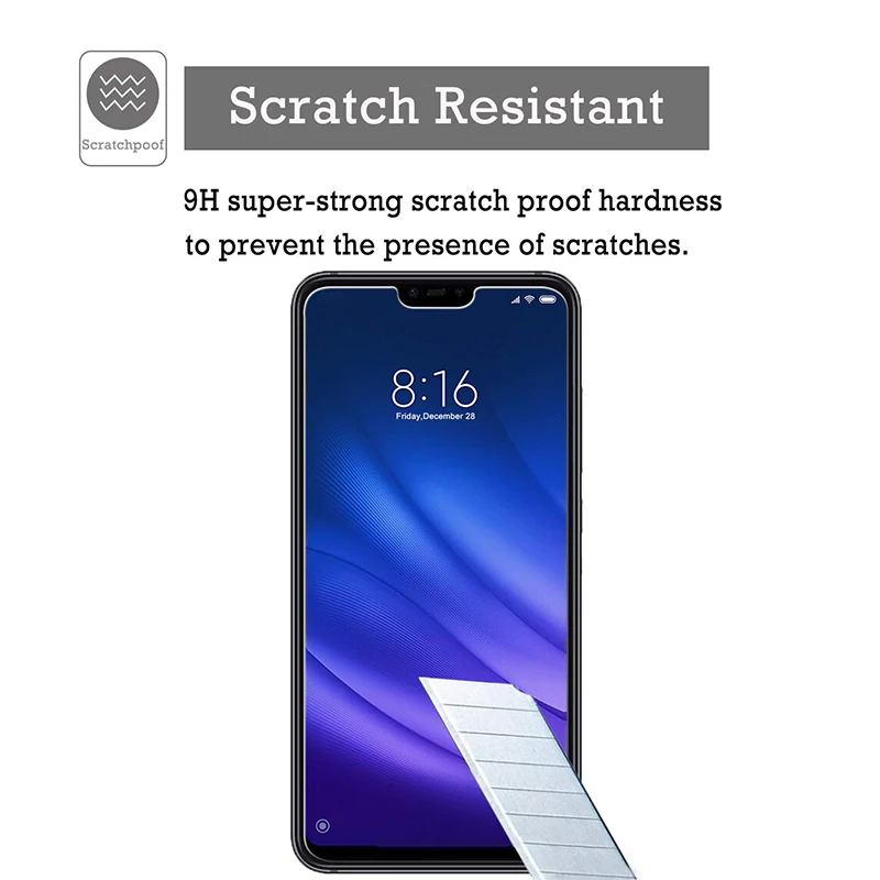 2 шт закаленное стекло для Xiaomi Mi 8 Lite, защита экрана 9H 2.5D, Защитное стекло для телефона Xiaomi Mi 8 Lite