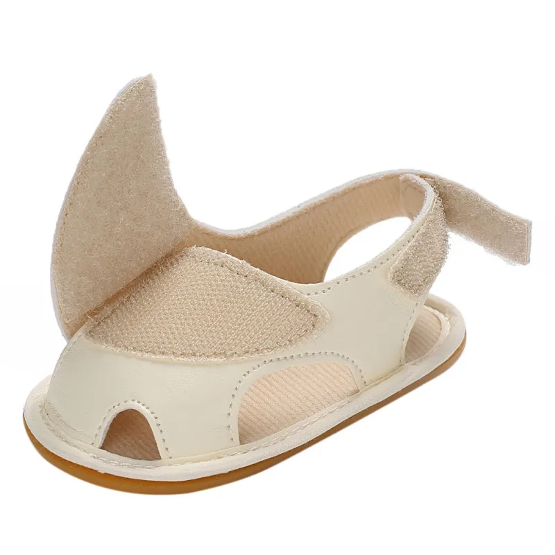 

2018 Summer Baby shoes Rubber Sole Hook Infant Crib Shoes PU Leather Baby Moccasins Prewalkers 0-18M