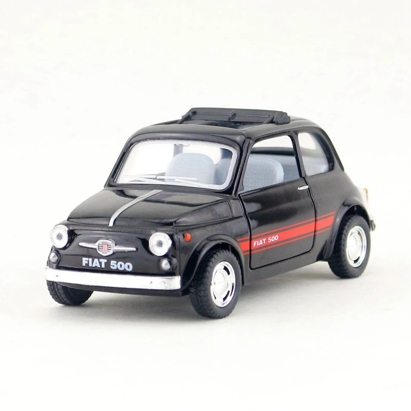 Новые 4 вида цветов черный красный синий модель сплава 1:24 мини FIAT 500 две двери можно открыть задерживаете Oyuncak араба игрушки для детей