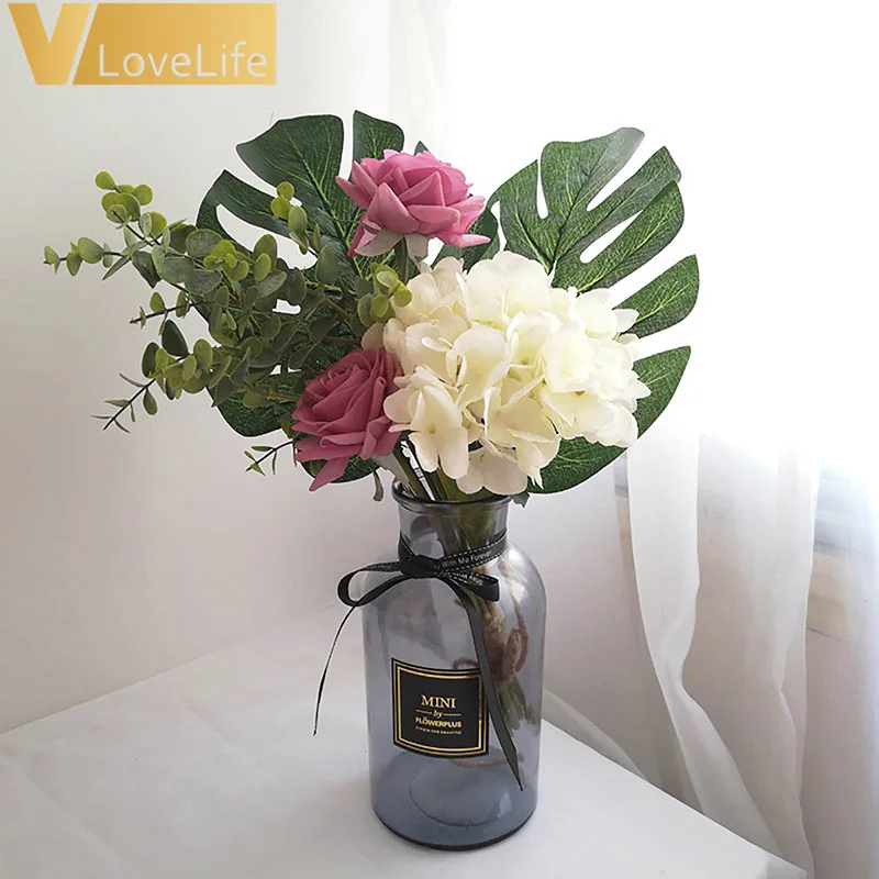 24 шт Искусственные Пальмовые Листья черепаха лист зеленые пластиковые растения