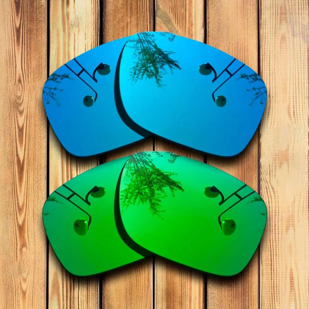 Blue -Green Mirrored 2 пары точно вырезанные поляризованные Сменные линзы для солнцезащитных очков Оукли Холбрук-много цветов - Цвет линз: Blue -Green Mirrored