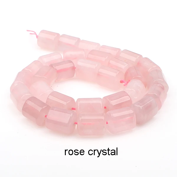 Rose 1 нитка в форме треугольной призмы натуральный Aquamarin Amazon Роза Prehnit e Тигрового Глаза перфорированные повседневные бусины для ювелирных изделий - Цвет: Rose