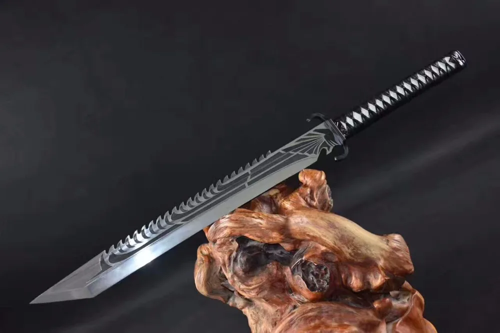 Высокий класс Broadsword меч катана заточенные высокой марганца сталь лезвие кожа нож