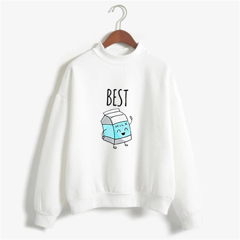 Ladies Fleece Pullover Sister Hoddy Hoodies Best Friend Tops Long Sleeve Sweatshirt for Women