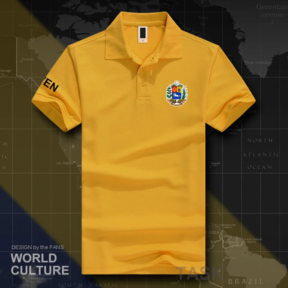 Venezuela Venezuelan polo рубашки мужские с коротким рукавом белые бренды с принтом для страны Мода хлопок национальная команда Повседневная VEN 20