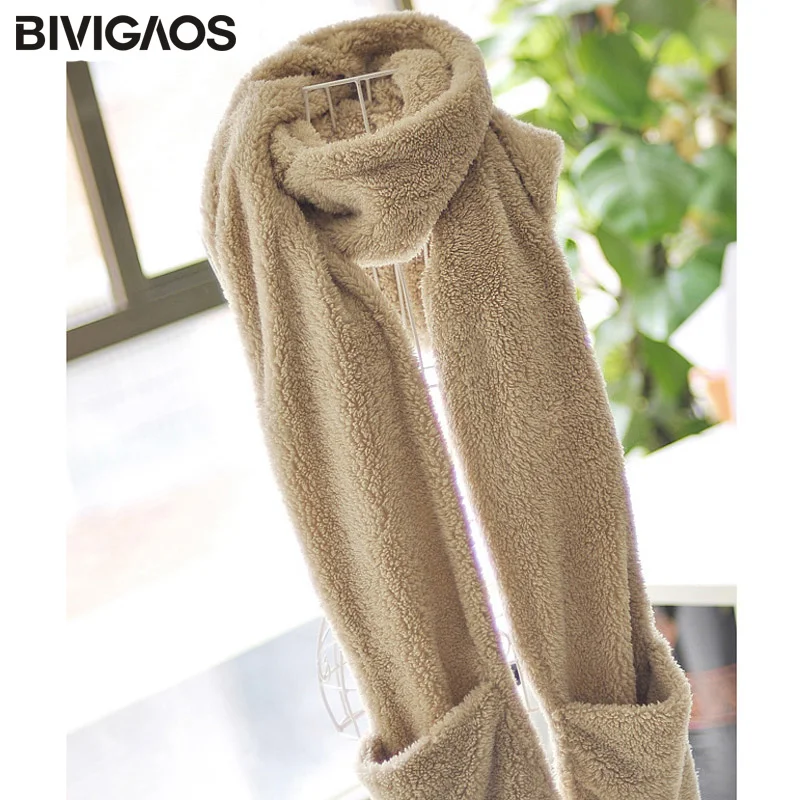 Осень Зима Новая мода Женская плюшевая шапка шарф перчатки цельная уплотненная