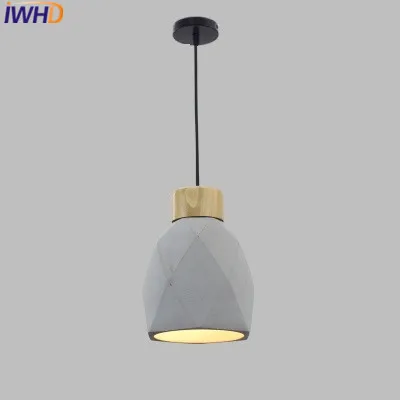 

IWHD Modern LED Hanging Lights Fashion Cement Pendant Light Fashion Kitchen Hanglamp Home Lighting Fixtures Luminaire Suependu