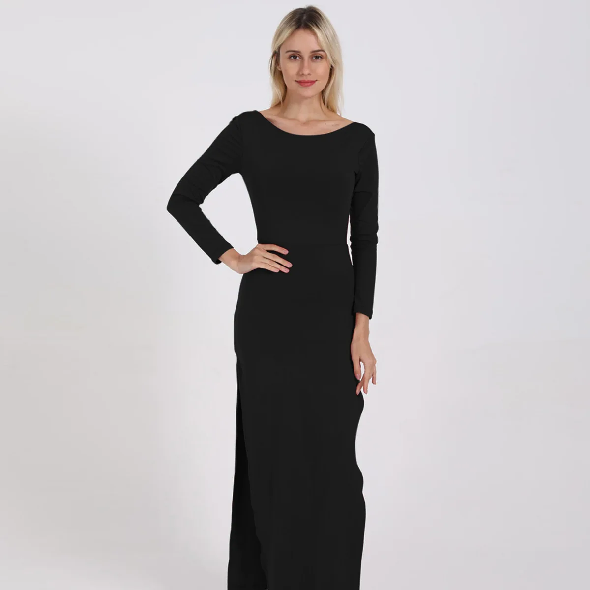 Vadim Special Offer Regular Plus Size Zanzea New Women's 2019 Sexy Backless Split Long-sleeved And Ground Dress Winter Clothing | Женская