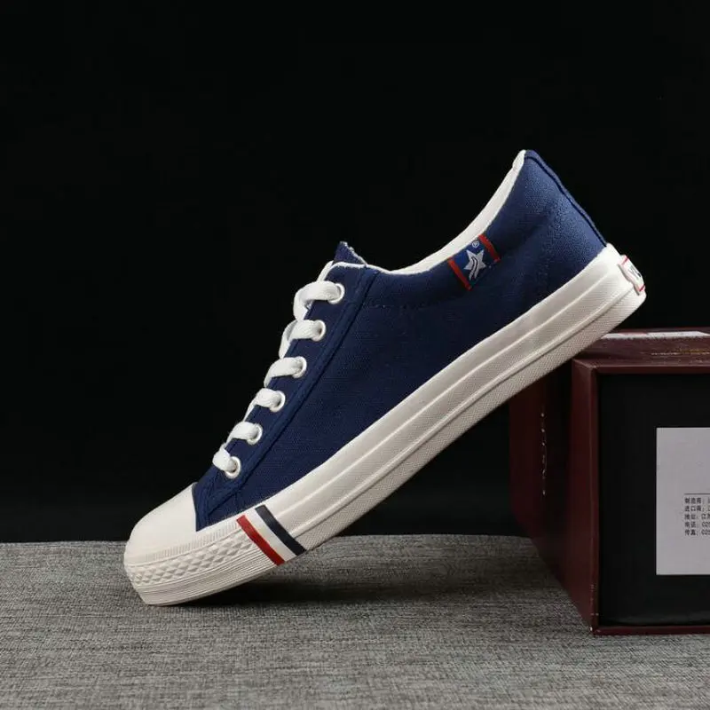 Мужские кроссовки на плоской подошве повседневные холщовые дышащие теннисные