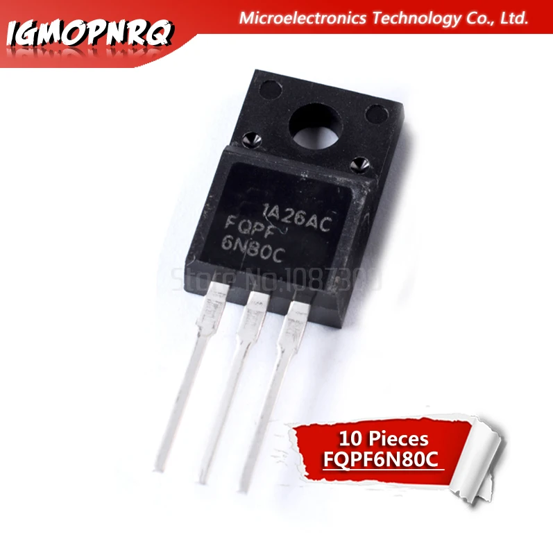 10 шт. FQPF6N80C 6N80C 6N80 TO 220 MOS полевая лампа|transistor fet|c c |