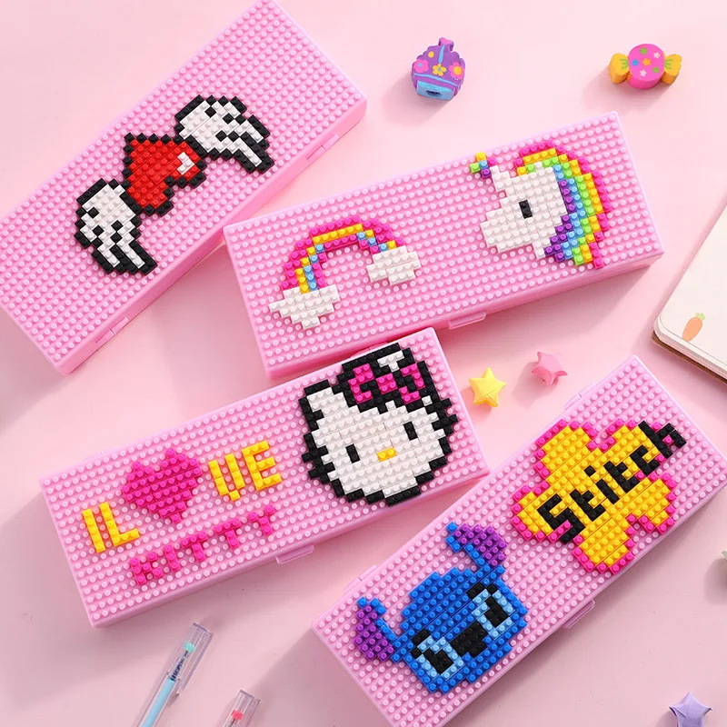 1 шт., чехол для карандашей с героями мультфильмов, милый рисунок hello kitty, единорог, детская игрушка-головоломка, новинка, пластиковая коробка для карандашей, канцелярские товары, Papeleria, школьный подарок