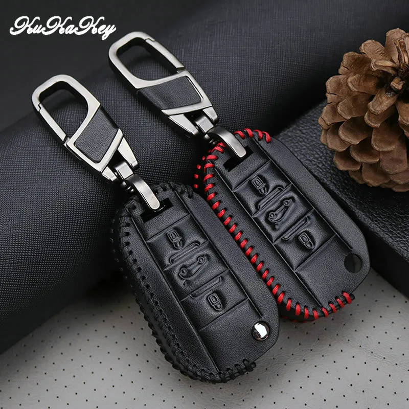 Чехол для автомобильного ключа KUKAKEY из натуральной кожи Citroen Triunph Sega CACTUS C5 C3 C4L AIRCORSS