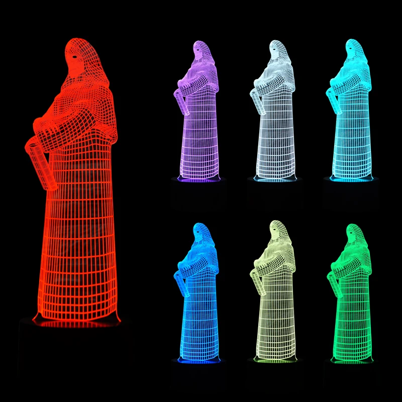 Фото Новинка 3D LED греческие Атмосфера ночь лампа USB Мощность красочные настольная Новинка 3D LED греческие Атмосфера ночь лампа USB Мощность красочные настольная