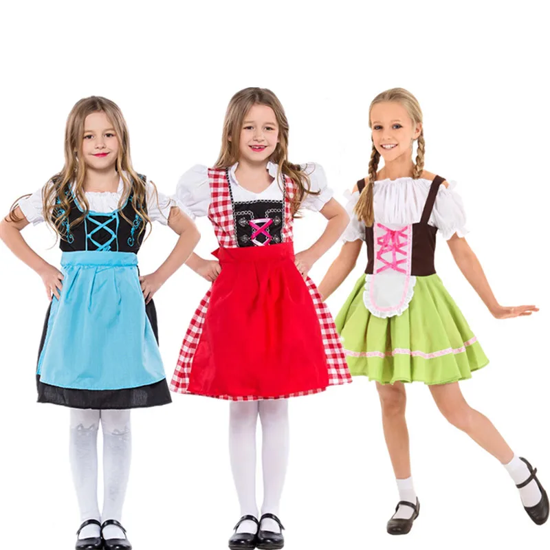 

Halloween Costumes for Kids Girl Oktoberfest Costume Octoberfest Bavarian Maid Costume Fantasia Party Children Beer Dress