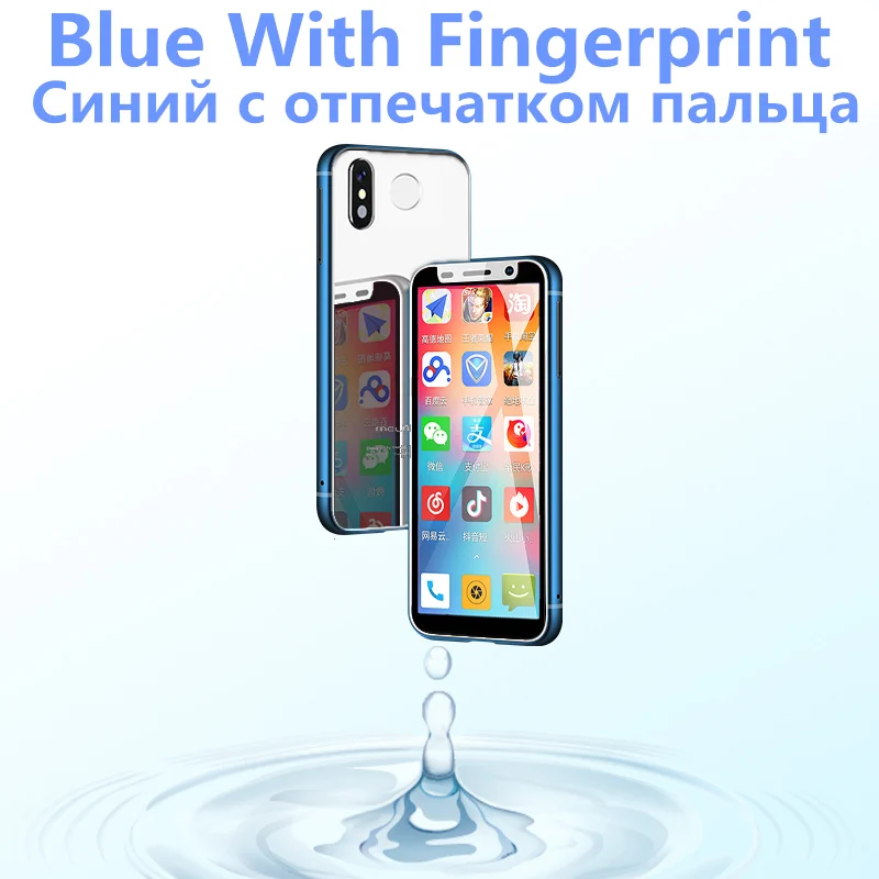 Маленький смартфон Melrose, 3,4 дюйма, маленький экран MT6739V, 1 ГБ, 8 ГБ, Android 8,1, карманный мини-студенческий мобильный телефон с отпечатком пальца - Цвет: Blue Add Fingerprin