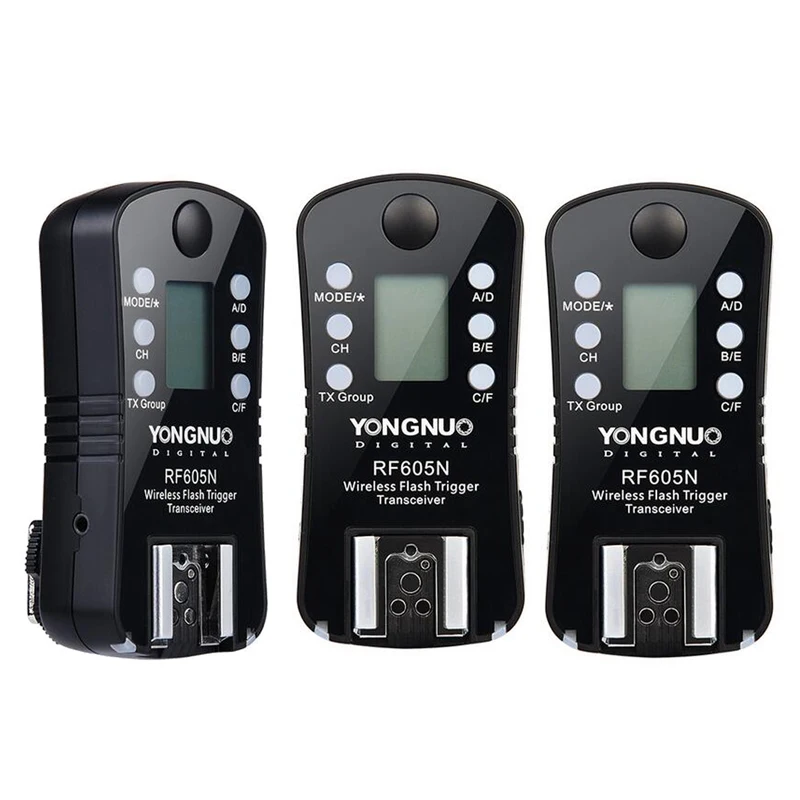 3 шт. Беспроводная вспышка Yongnuo RF605C RF605N с ЖК дисплеем 2 4G для Canon Nikon|flash trigger|yongnuo