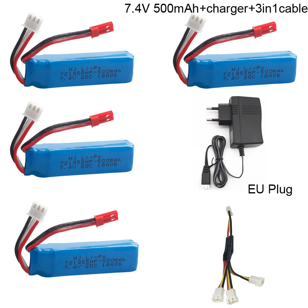 7 4 В 500 мАч Lipo батарея с зарядным устройством 3 в 1 набор кабелей для WLtoys A202 A212 A222 A232