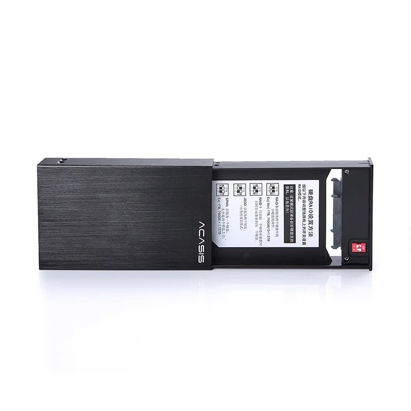 Алюминиевый корпус Acasis 15552TW 2 отсека USB3.0 5 дюймовый двойной жесткий диск RAID0 / RAID1