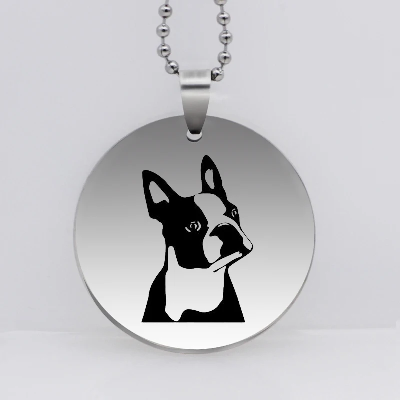 Индивидуальная из нержавеющей стали Бостон терьер ожерелье с подвеской для