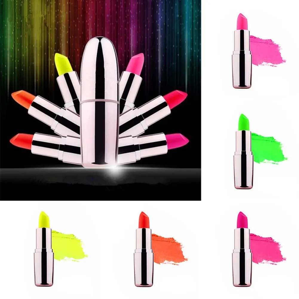 Модные яркие флуоресцентные помады для лица с УФ-подсветкой вечерние Клубные