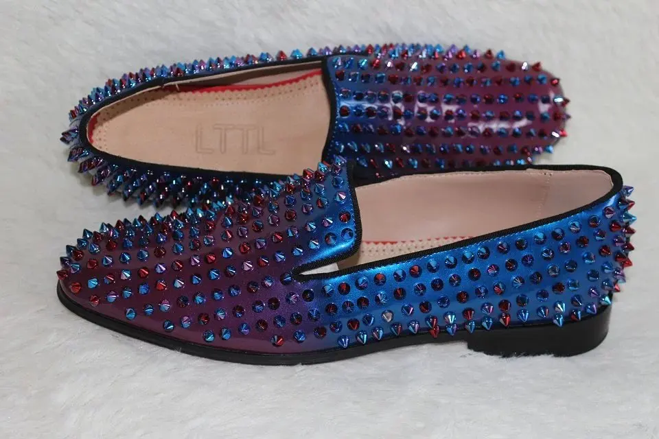 

Роскошные мужские туфли с шипами лоферы с заклепками Повседневные Классические мужские туфли высшего качества европейские размеры 39-45