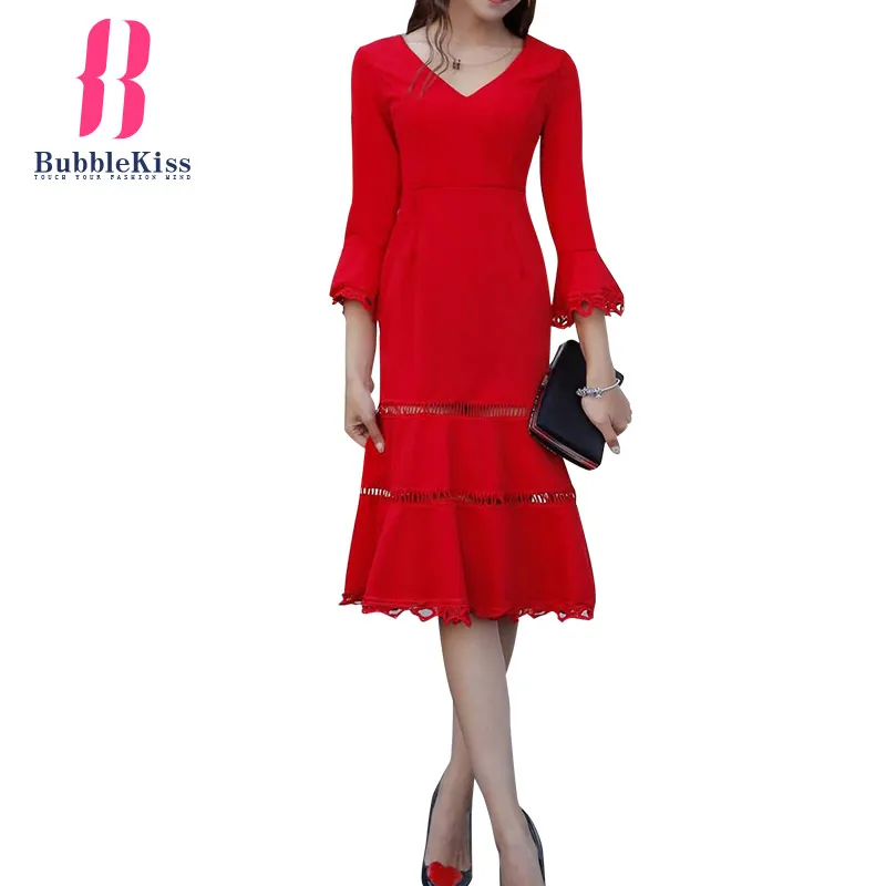 Bubblekiss V Средства ухода за кожей Шеи плотная выдалбливают Bodycon платье Для женщин