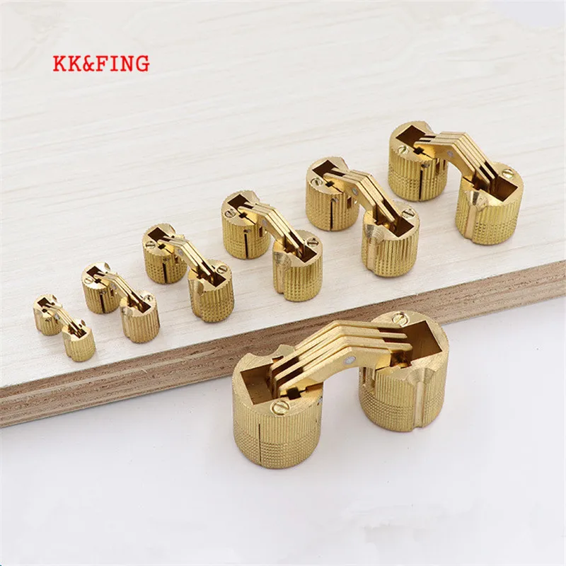 KK & FING 4 шт./компл. цилиндрические 8 мм/10 мм/12 мм медный бочонок петли скрытый