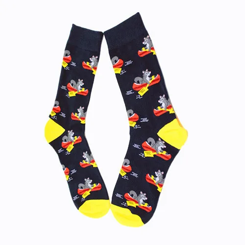 4 New Fashion Corgi Swan Elk Animal Crew Socks Cute Funny Christmas Long Skate Socks For Large Size Men - Цвет: 4