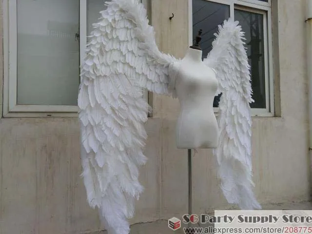 Роскошные Белые Красивые Крылья ангела перо для взрослых реквизит косплея