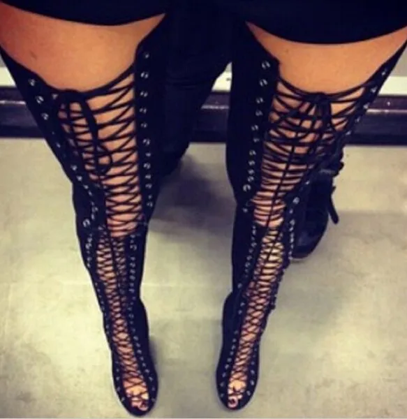 Большой размер 13 хит продаж черные красные бежевые замшевые узкие высокие сапоги