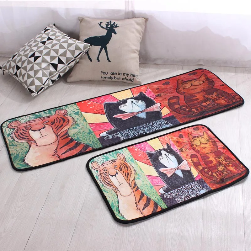 Новинка мягкий коврик для ванной милый домашний с принтом кошки коврики кухни