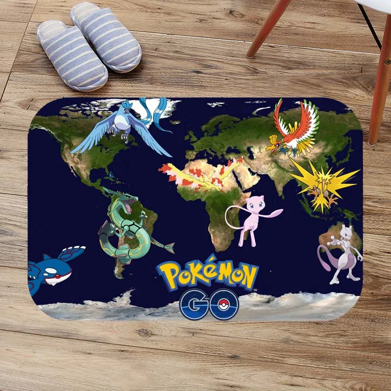 Внутренний коврик для двери Pokemon Go, Нескользящие Коврики для двери, ковры коврики для комнаты, кухни, коврик для туалета Tapete alfombres