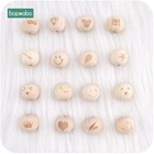 Bopoobo 10 шт деревянные игрушки печать бусины DIY аксессуары для ожерелья декоративные Фитинги Аксессуары для прорезывания зубов детский Прорезыватель 20 мм