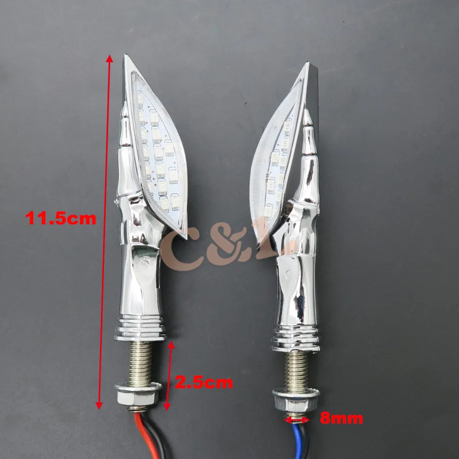 Светодиодный ручной указатель поворота Хромированный светильник с черепом 2X|light