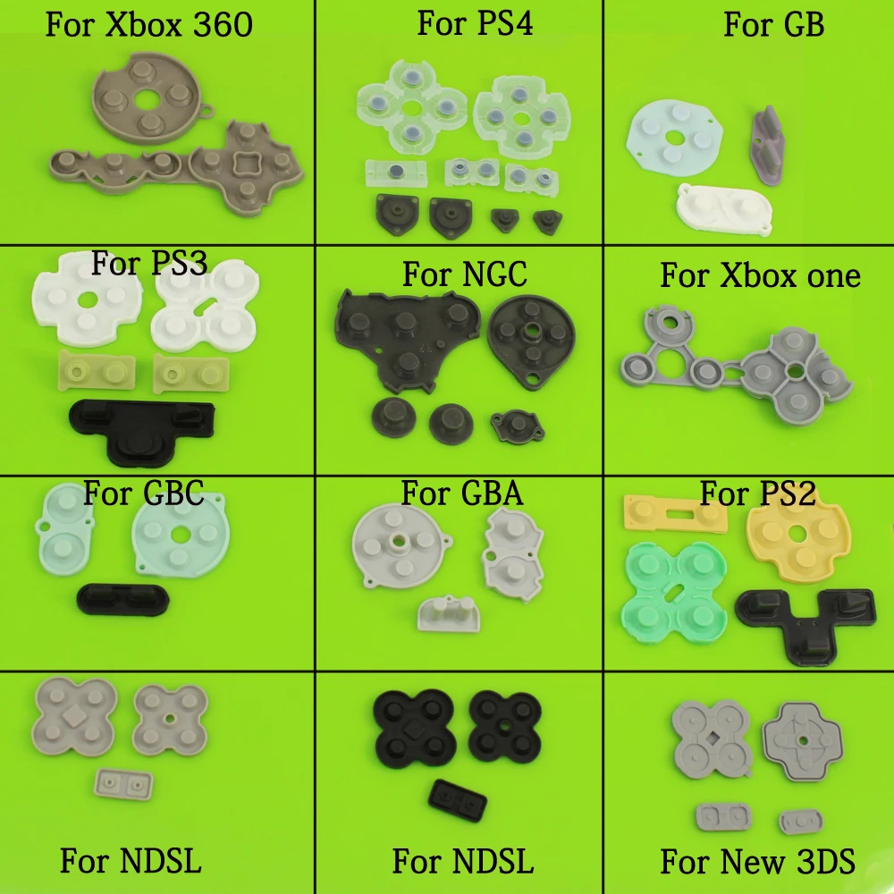 

Rubber Conductive Buttons A-B D-pad for Game Boy Classic GB GBO GBC GBP GBA SP PS3 PS4