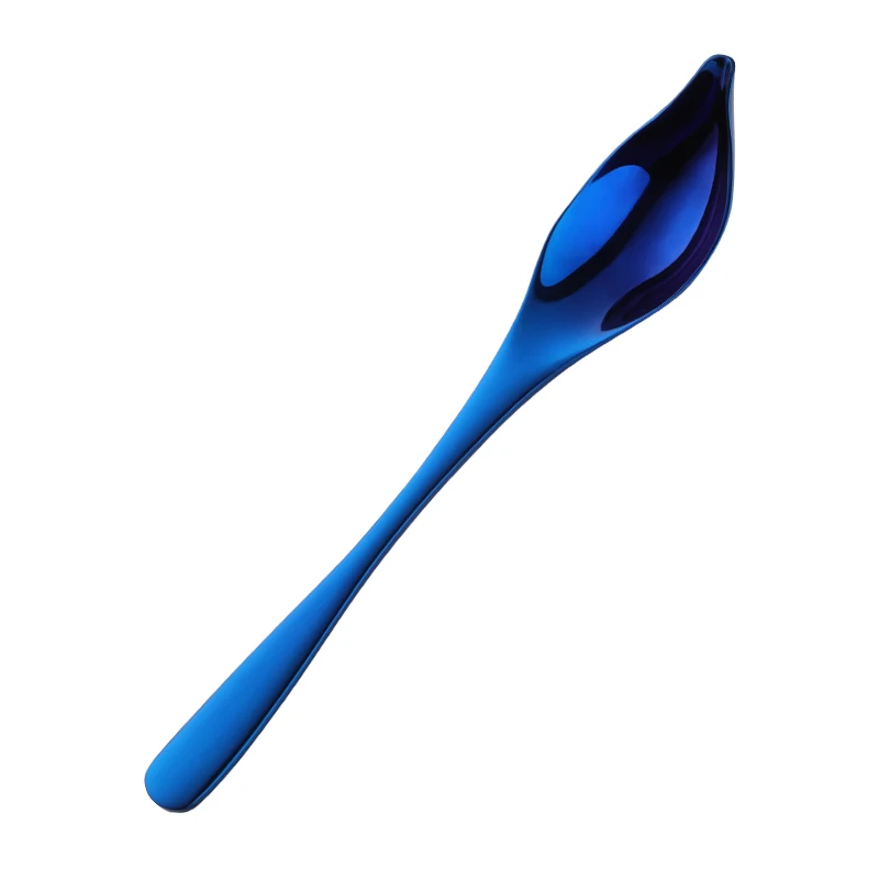1 Pcs Spoon Соусница из нержавеющей стали, ложка с острым носком, дизайн в виде капли воды, соус, десертная ложка для специй, мороженого, торта, кухонный инструмент для выпечки "сделай сам" - Цвет: 1 Pcs Spoon