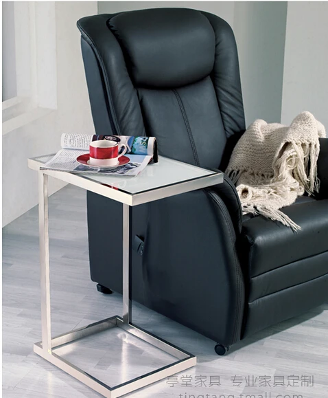 Боковой столик из нержавеющей стали. Мобильный небольшой чайный закаленного