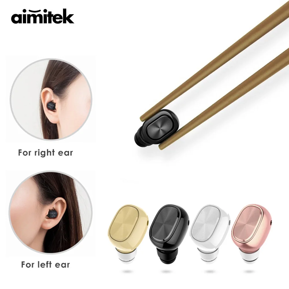 Aimitek Q1 ультра мини Беспроводной Bluetooth наушники маленький спортивные вакуумные