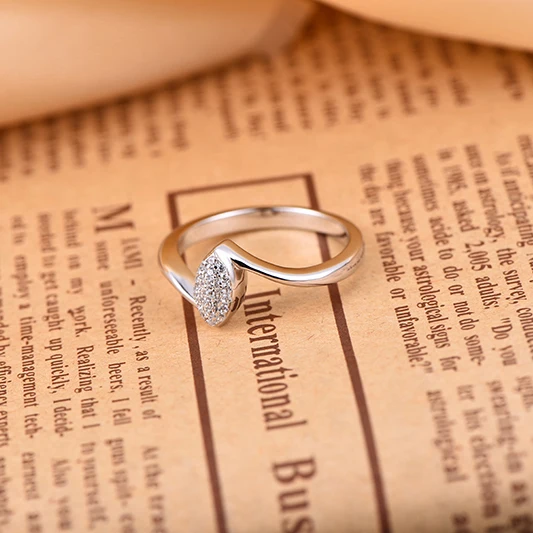JO WISDOM Unqiue White Gold Rings Wedding Engagement Jewelry for Women 925 Sterling Silver Romantic Gift | Украшения и аксессуары