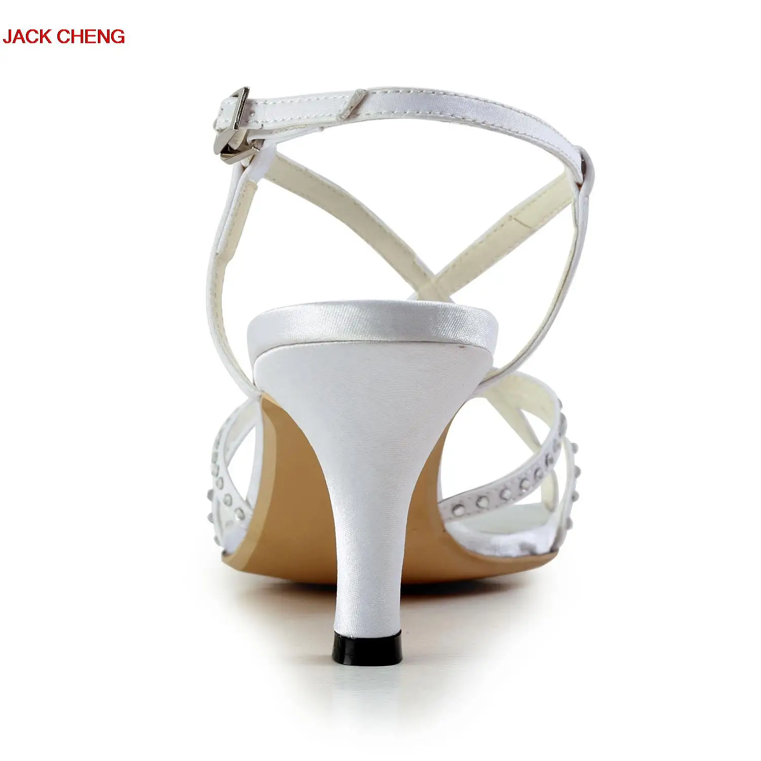 

Rhinestone Bride Shoes Pointed Toe High Heel Stiletto Shoes Ankle Strap Wedding Party Shoes Silver Pink Red Color Summer Sandals