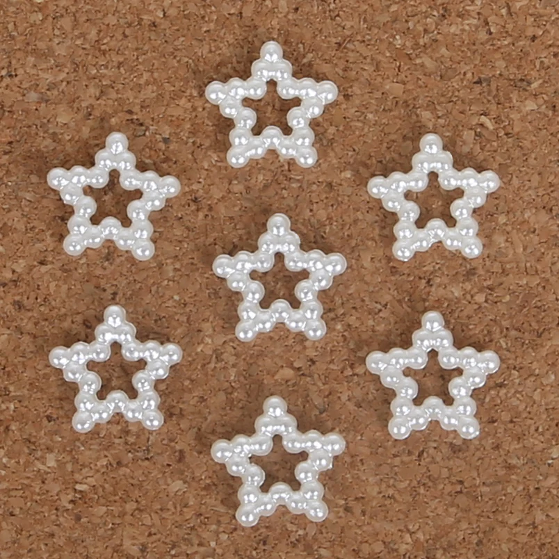 Wholesale 100pcs/lot 11x11mm ABS Imitation Pearls Star Desig