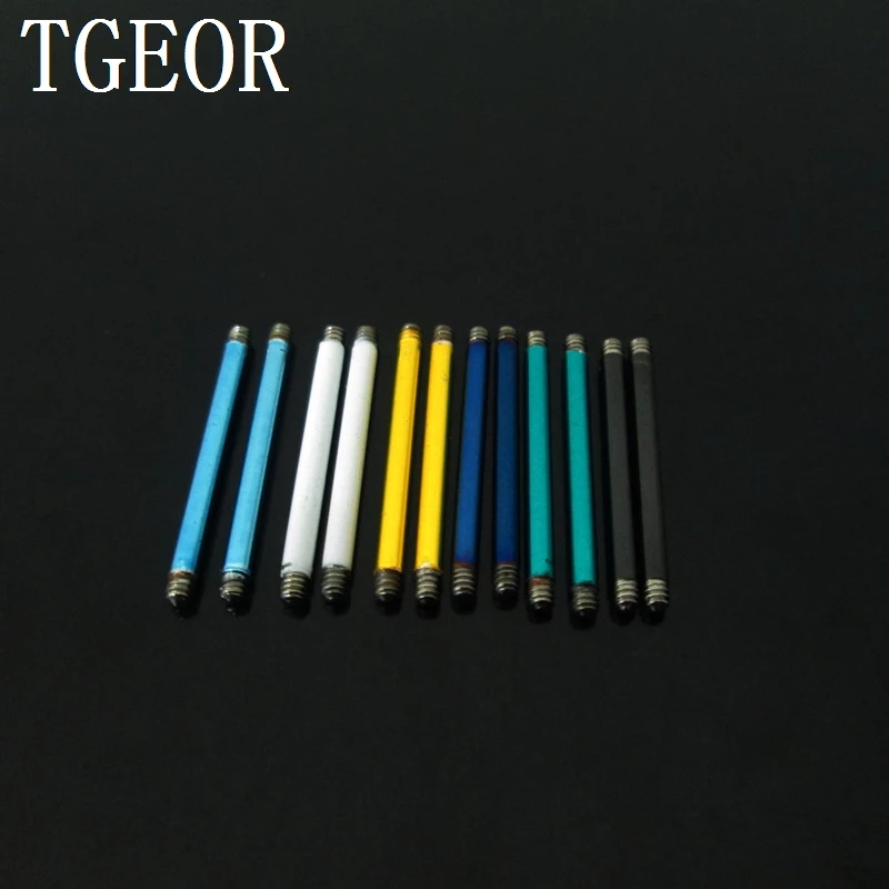 

Hot wholesale body jewelry parts 60pcs 1.6*16mm mixed 6 colors stainless steel piercing straight shaft free shipping