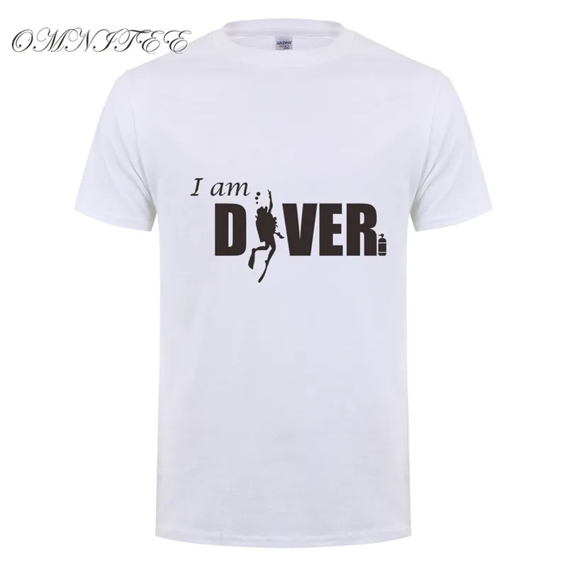 Omnitee забавная летняя я Diver футболка хлопковые топы с короткими рукавами для