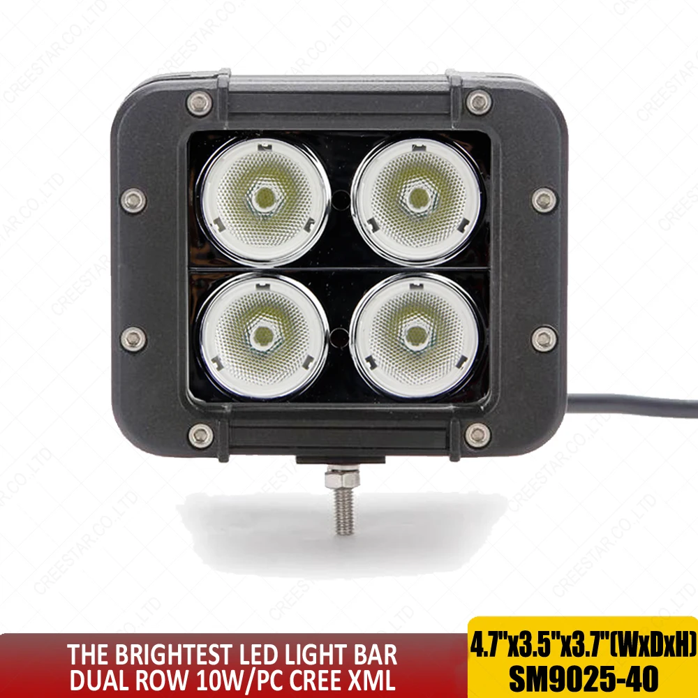 Super Brightest LED Light Bar 40W Off road work driving lights Narrow pencil Flood Beam with bottom bracket + DT Connector x2pcs |