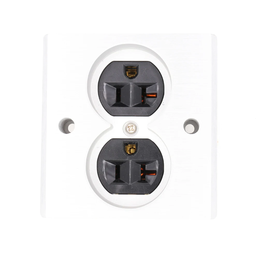 

Free shipping 2pcs black High Quality Power US AC Power Receptacle Wall Outlet Copper Socket