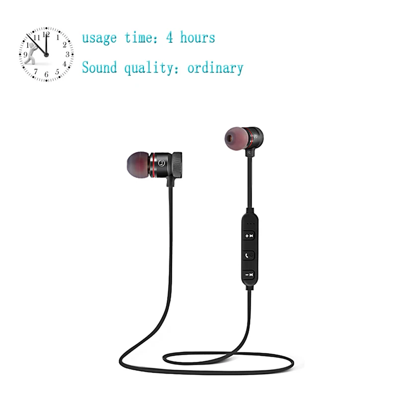 usage time 4 hours CBAOOO Bluetooth наушники Беспроводная гарнитура Спортивная Магнитная Водонепроницаемая Hifi бас с микрофоном для android iphone xiaomi - Цвет: usage time 4 hours