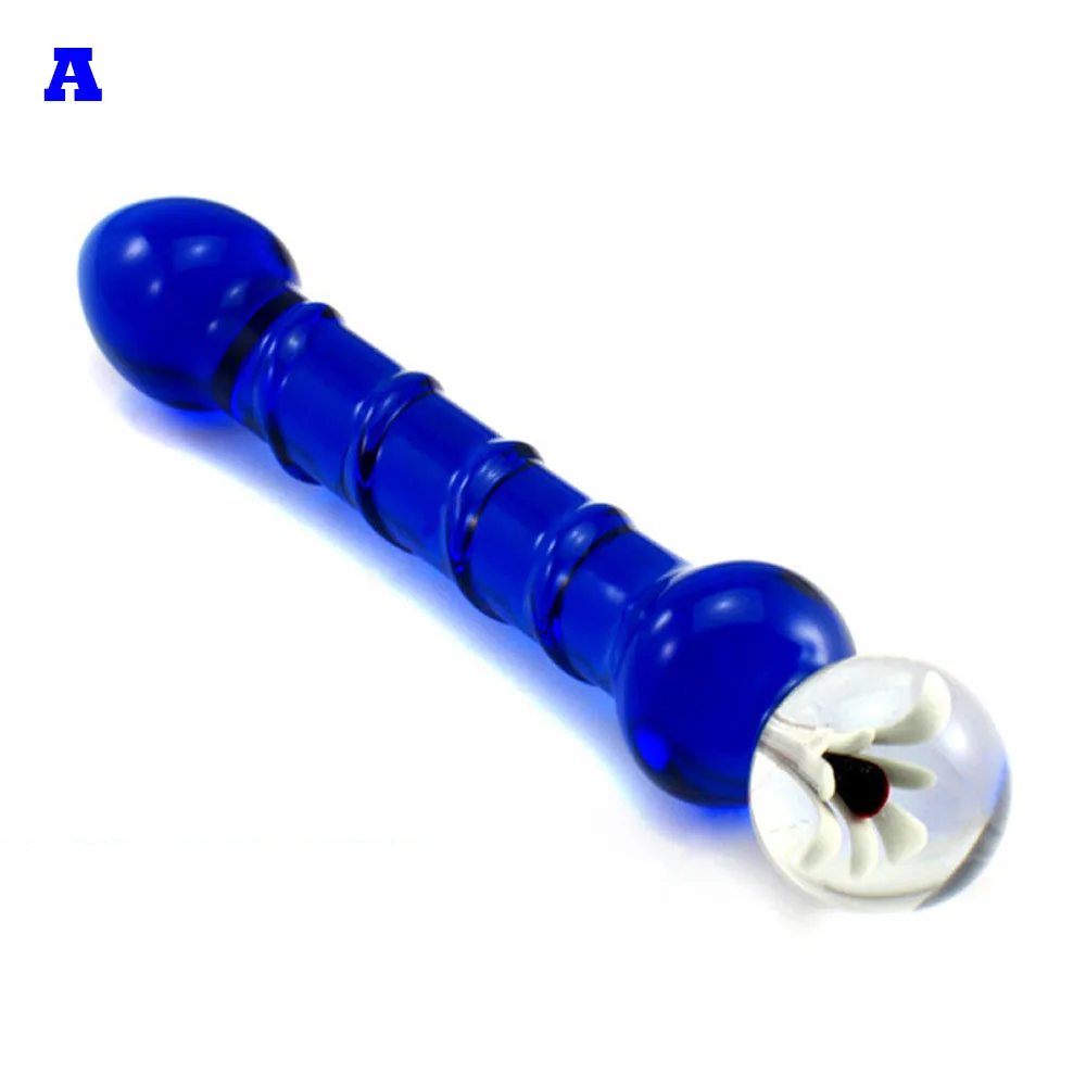 Голубая стеклянная Анальная пробка стеклянный фаллоимитатор анальные бусины